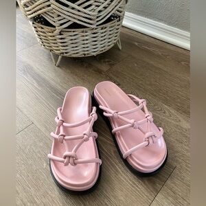 PrettyLittleThing Pink Knotted Sandals